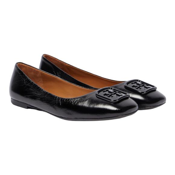 Tory Burch NWOB Georgia Slip-On Ballet Flats Wrinkle Black Size 9M - Picture 1 of 11